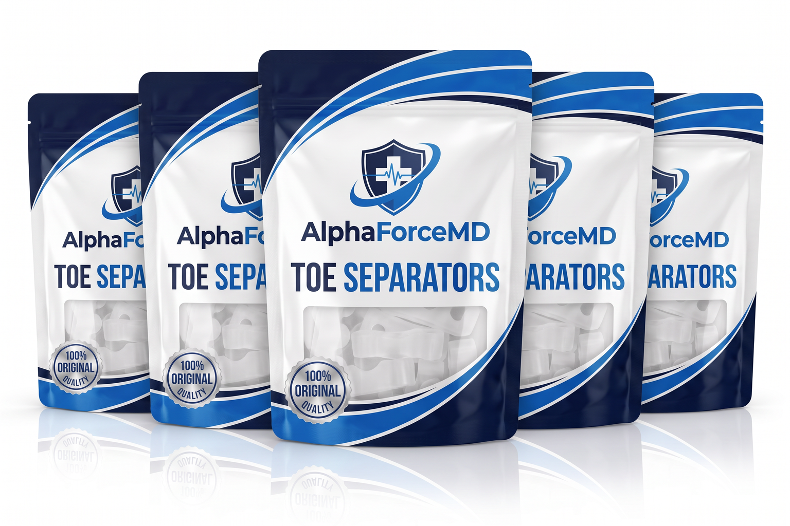 AlphaForceMD Gel Toe Separators &mdash; 5 Pouch Bundle
